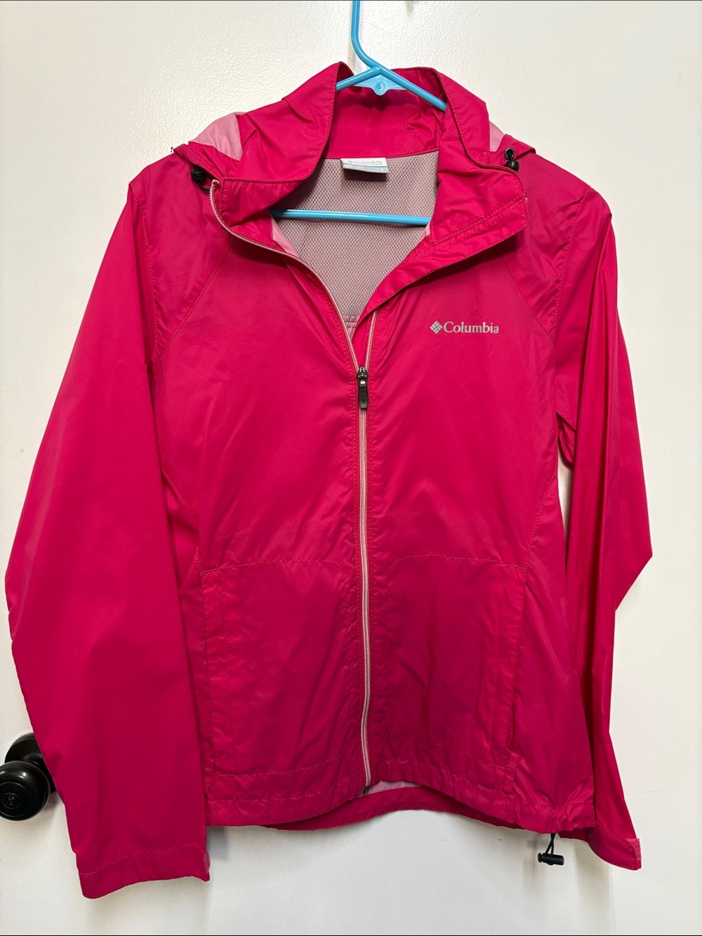 Columbia Hot Pink Switchback Hooded Windbreaker Jacket